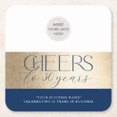 CORPORATE JUBILEUM elegant zakelijk marinegoud Kartonnen Onderzetters (Voorkant)