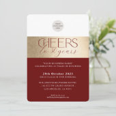 CORPORATE JUBILEUM elegant zakelijk maroon goud Kaart (Staand voorkant)