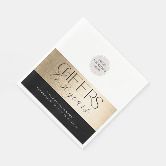 CORPORATE JUBILEUM elegant zakelijk zwart goud Servet (Hoek)