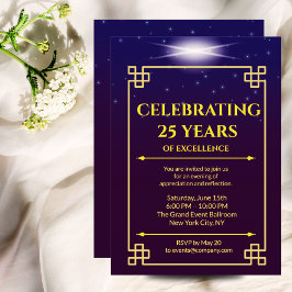 Corporate Jubileum Nodig Paarse Blauwe Gradiënt ui Kaart