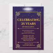 Corporate Jubileum Nodig Paarse Blauwe Gradiënt ui Kaart (Voorkant)