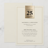 CORPORATE JUBILEUM stijlvol ivoor zwart goud Kaart (Voorkant / Achterkant)