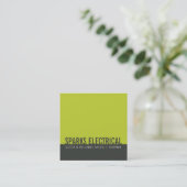 CORPORATE KAART minimal modern bold block grey lim Vierkante Visitekaartje (Staand voorkant)