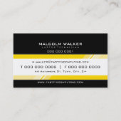 CORPORATE KAART moderne hi-tech zing geel Visitekaartje (Achterkant)