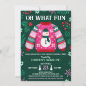 Corporate Kantoor Holiday Ugly Sweater Party Kaart (Voorkant)