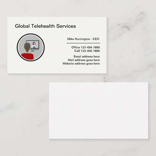 Corporate Kantoor Telehealth Medical Business Visitekaartje (Voorkant / Achterkant)