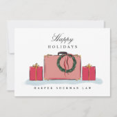 Corporate Kantoor Travel Koffer Vakantie Feestdagenkaart (Voorkant)