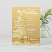 CORPORATE Kerstboom Lint Gouden Feest Kaart (Staand voorkant)