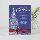 CORPORATE Kerstboom Lint Rode Marine Party Kaart (Staand voorkant)