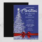 CORPORATE Kerstboom Lint Rode Marine Party Kaart (Voorkant / Achterkant)