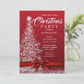 CORPORATE kerstboom lint rood feest Kaart (Staand voorkant)