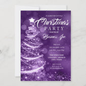 CORPORATE Kerstboom Sparkle Paarse Feest Kaart (Voorkant)