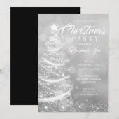 CORPORATE Kerstboom Sparkle Silver Party Kaart (Voorkant / Achterkant)