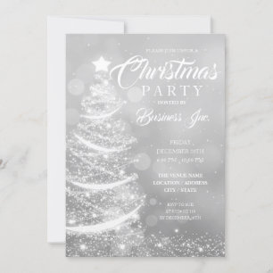 CORPORATE Kerstboom Sparkle Silver Party Kaart