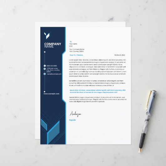 Corporate Letterhead-Sjabloon (Voorkant / Achterkant in situ)