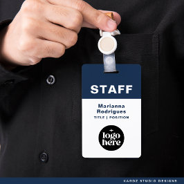 Corporate Logo Barcode Custom Employee Staff Tag Badge