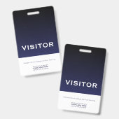 Corporate Logo bezoekersbadge Navy Blue Badge (Voor- en achterkant)