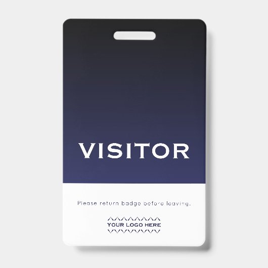 Corporate Logo bezoekersbadge Navy Blue Badge (Voorzijde)