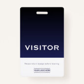 Corporate Logo bezoekersbadge Navy Blue Badge (Achterkant)