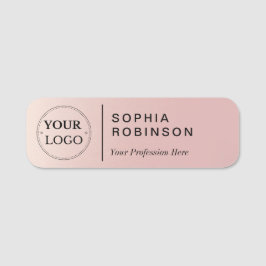 Corporate Logo Branded Employee Faux Roos Gold Naamplaatje