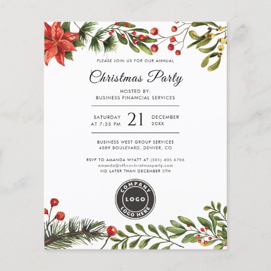 Corporate Logo Christmas Feestdagen Party Invitati (Voorkant)