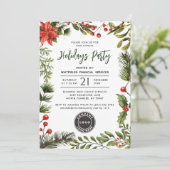 Corporate Logo Christmas Feestdagen Party Kaart (Staand voorkant)