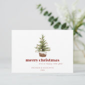 Corporate Logo Christmas Scandi Holiday Kaart (Staand voorkant)