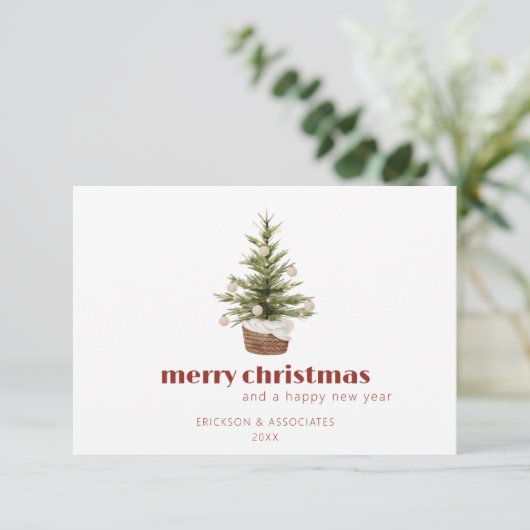 Corporate Logo Christmas Scandi Holiday Kaart (Staand voorkant)