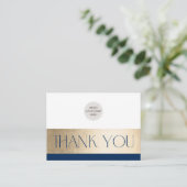 CORPORATE LOGO dank u business navy goud Visitekaartje (Staand voorkant)