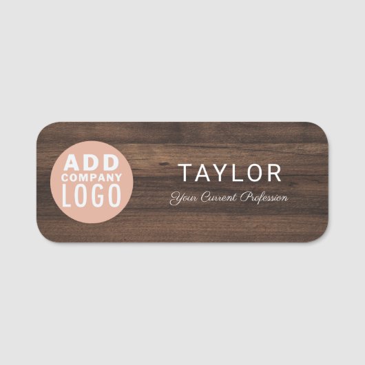 Corporate Logo Employee Custom Naamplaatje (Voorkant)