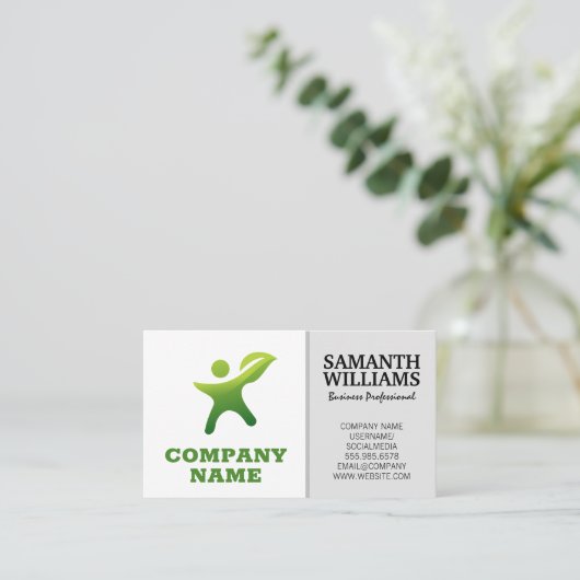 Corporate Logo en eenvoudige lay-out Visitekaartje (Staand voorkant)