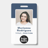 Corporate Logo Foto Barcode Aangepaste werknemer-I Badge (Front)