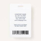 Corporate Logo Foto Barcode Aangepaste werknemer-I Badge (Achterkant)