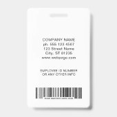 Corporate Logo Foto Barcode Aangepaste werknemer-I Badge (Achterkant)