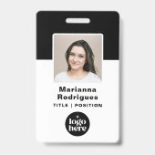 Corporate Logo Foto Barcode Aangepaste werknemer-I Badge (Voorkant)