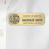 Corporate Logo Gold Colour Printed Plastic Medewer Naamplaatje