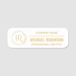 Corporate Logo Gold Script Professional-medewerker Naamplaatje