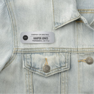 Corporate Logo Grijs Kleur Gedrukt Plastic Medewer Naamplaatje