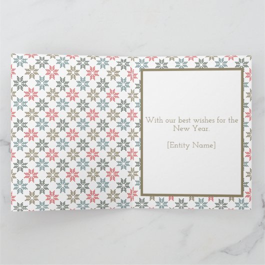 Corporate Logo Holiday Poinsettia, Elegant Feestel Kaart (Binnen)