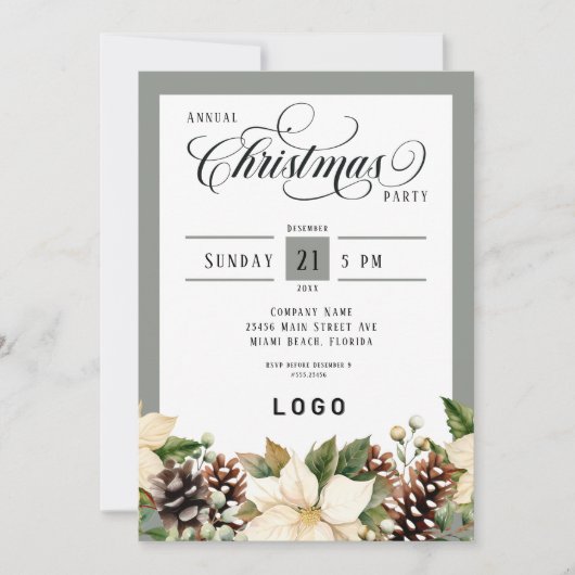 Corporate Logo kerstfeest Kaart (Voorkant)