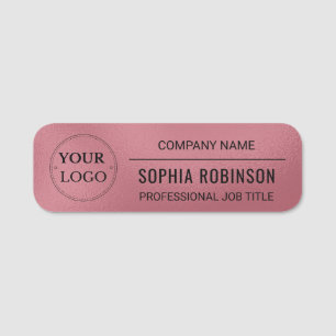 Corporate Logo Medewerker Faux Roos Goud Roze Naamplaatje