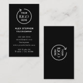 Corporate Logo | Minimalistische zwarte zaken Visitekaartje (Voorkant / Achterkant)