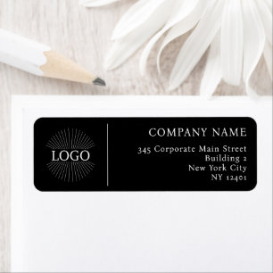 Corporate Logo Modern Black Retour Adreslabel Etiket