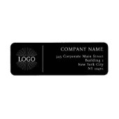 Corporate Logo Modern Black Retour Adreslabel Etiket (Voorkant)