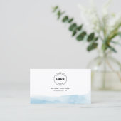 Corporate Logo Modern Blauw Ombre Modern Visitekaartje (Staand voorkant)