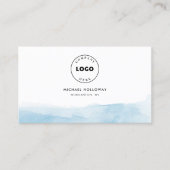 Corporate Logo Modern Blauw Ombre Modern Visitekaartje (Voorkant)