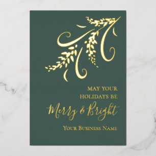 Corporate Logo Modern Hand Drawn Gold Foil Vakanti Folie Feestdagenkaart