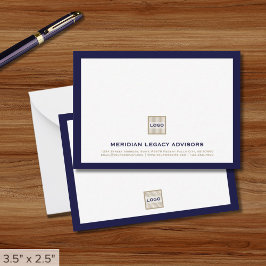Corporate Logo Navy White Note Kaart Notitiekaartje