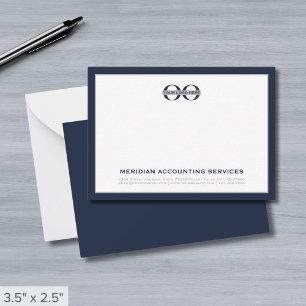 Corporate Logo Navy White Note Kaart Notitiekaartje