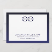 Corporate Logo Navy Wit 5x7 Note Kaart Notitiekaartje (Achterkant)